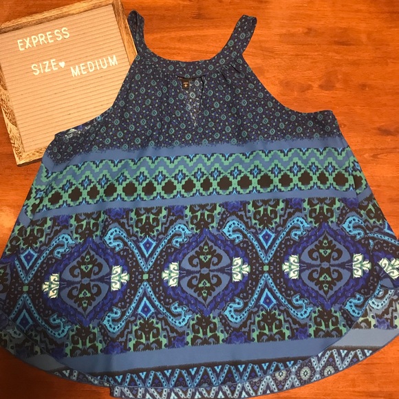 Express multicolor blue tank, like new! - Picture 2 of 4